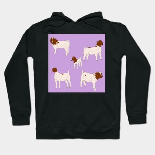 Boer Goats Pattern Purple Hoodie